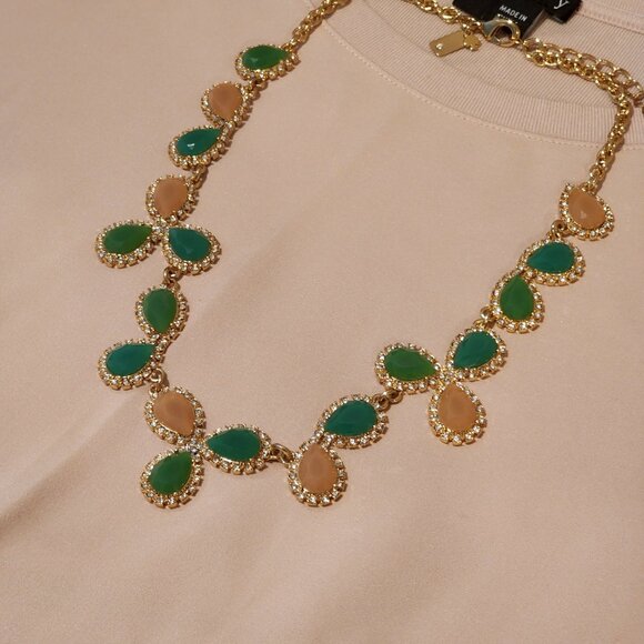 Brand New!! KATE SPADE New York: GumDrop| Green&Beige Stones|Crystals|Gold Metal - Picture 3 of 10